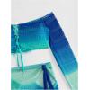 imageSOLY HUX Womens 3 Piece Bathing Suit Gradient Off Shoulder Long Sleeve Swimsuit Bikini Sets with Beach SkirtBlue Ombre