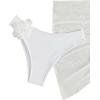 imageSOLY HUX Womens 3 Piece Swimsuit Floral Appliques Bandeau Bikini Sets Bathing Suit with Beach SkirtSolid White