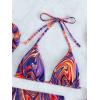 imageSOLY HUX Womens 4 Piece Swimsuits Triangle Bikini Bathing Suits with Mesh Beach Skirt ampamp Bandana Bikini SetsPrinted Multicoloured