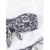 imageSOLY HUX Womens All Over Print Bandeau Bikini Sets Knot Front Tie Side Bathing Suits Two Piece SwimsuitBlack and White Floral