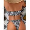 imageSOLY HUX Womens All Over Print Bandeau Bikini Sets Knot Front Tie Side Bathing Suits Two Piece SwimsuitBlack and White Floral
