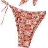 imageSOLY HUX Womens All Over Print Bandeau Bikini Sets Knot Front Tie Side Bathing Suits Two Piece SwimsuitMulticoloured Printed