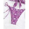 imageSOLY HUX Womens All Over Print Bandeau Bikini Sets Knot Front Tie Side Bathing Suits Two Piece SwimsuitPurple Floral