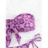 imageSOLY HUX Womens All Over Print Bandeau Bikini Sets Knot Front Tie Side Bathing Suits Two Piece SwimsuitPurple Floral