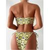imageSOLY HUX Womens All Over Print Bandeau Bikini Sets Knot Front Tie Side Bathing Suits Two Piece SwimsuitYellow Floral