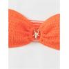 imageSOLY HUX Womens Bandeau Bikini Top Strapless Swimsuit O Ring Bathing Suit Tube TopPlain Burnt Orange