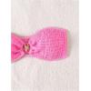 imageSOLY HUX Womens Bandeau Bikini Top Strapless Swimsuit O Ring Bathing Suit Tube TopPlain Pink