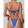 imageSOLY HUX Womens Contrast Binding Tie Back Bikini Set 2 Piece Swimsuit Bathing SuitsPure Blue