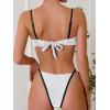imageSOLY HUX Womens Contrast Binding Tie Back Bikini Set 2 Piece Swimsuit Bathing SuitsPure White