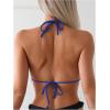 imageSOLY HUX Womens Halter Bikini Tops Frill Trim Triangle Bathing Suit Swimsuit TopsSolid Blue