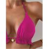 imageSOLY HUX Womens Halter Bikini Tops Frill Trim Triangle Bathing Suit Swimsuit TopsSolid Hotpink