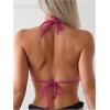 imageSOLY HUX Womens Halter Bikini Tops Frill Trim Triangle Bathing Suit Swimsuit TopsSolid Hotpink