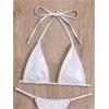 imageSOLY HUX Womens Metallic Bathing Suit Halter Micro Triangle Top Swimsuit String Thong Two Piece Bikini SetsPure White