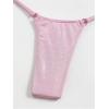 imageSOLY HUX Womens Metallic Bathing Suit Halter Micro Triangle Top Swimsuit String Thong Two Piece Bikini SetsSolid Light Pink