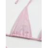 imageSOLY HUX Womens Metallic Bathing Suit Halter Micro Triangle Top Swimsuit String Thong Two Piece Bikini SetsSolid Light Pink