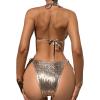 imageSOLY HUX Womens Snakeskin Print Swimsuit Halter Triangle Tie Side Bikini Sets Two Piece Bathing SuitsMulticoloured Snakeskin