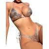 imageSOLY HUX Womens Snakeskin Print Swimsuit Halter Triangle Tie Side Bikini Sets Two Piece Bathing SuitsMulticoloured Snakeskin