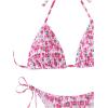 imageSOLY HUX Womens Swimsuits High Waisted Bikini Sets 2 Piece Sexy String Triangle Bathing SuitHot Pink Floral