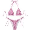 imageSOLY HUX Womens Swimsuits High Waisted Bikini Sets 2 Piece Sexy String Triangle Bathing SuitHot Pink Floral