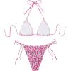imageSOLY HUX Womens Swimsuits High Waisted Bikini Sets 2 Piece Sexy String Triangle Bathing SuitHot Pink Floral