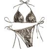 imageSOLY HUX Womens Snakeskin Print Swimsuit Halter Triangle Tie Side Bikini Sets Two Piece Bathing SuitsMulticoloured Snakeskin