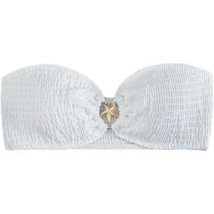 imageSOLY HUX Womens Bandeau Bikini Top Strapless Swimsuit O Ring Bathing Suit Tube TopSolid White