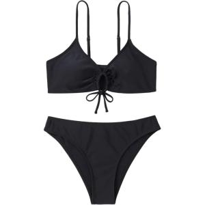 imageSOLY HUX Womens Spaghetti Strap Bikini Set Bathing Suit 2 Piece SwimsuitsBlack