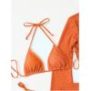 imageSOLY HUX Bathing Suit for Women 4 Piece Halter Triangle Bikini Sets Swimsuit with Cover UpPlain Orange