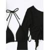 imageSOLY HUX Bathing Suit for Women 4 Piece Halter Triangle Bikini Sets Swimsuit with Cover UpPure Black