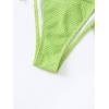 imageSOLY HUX Bathing Suit for Women 4 Piece Halter Triangle Bikini Sets Swimsuit with Cover UpPure Lime Green