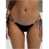 imageSOLY HUX Bathing Suit for Women Halter Ring Linked Tie Side Bikini Sets Two Piece SwimsuitPlain Black