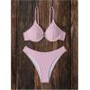 imageSOLY HUX Bikini Sets for Women Underwire Bikini Textured Bathing Suits Two Piece SwimsuitPlain Pink