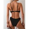 imageSOLY HUX Bikini Sets for Women Underwire Bikini Textured Bathing Suits Two Piece SwimsuitSolid Black