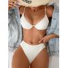 imageSOLY HUX Bikini Sets for Women Underwire Bikini Textured Bathing Suits Two Piece SwimsuitSolid White