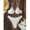 imageSOLY HUX Bikini Sets for Women Underwire Bikini Textured Bathing Suits Two Piece SwimsuitSolid White