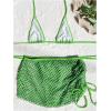 imageSOLY HUX Womens 3 Piece Swimsuits Hollow Out Halter Triangle Tie Side Bikini Sets Bathing Suit with Beach SkirtPlain Lime Green