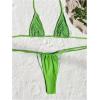 imageSOLY HUX Womens 3 Piece Swimsuits Hollow Out Halter Triangle Tie Side Bikini Sets Bathing Suit with Beach SkirtPlain Lime Green