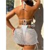 imageSOLY HUX Womens 3 Piece Swimsuits Hollow Out Halter Triangle Tie Side Bikini Sets Bathing Suit with Beach SkirtPlain White