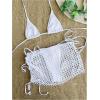 imageSOLY HUX Womens 3 Piece Swimsuits Hollow Out Halter Triangle Tie Side Bikini Sets Bathing Suit with Beach SkirtPlain White