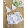 imageSOLY HUX Womens 3 Piece Swimsuits Hollow Out Halter Triangle Tie Side Bikini Sets Bathing Suit with Beach SkirtPlain White