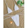 imageSOLY HUX Womens 3 Piece Swimsuits Hollow Out Halter Triangle Tie Side Bikini Sets Bathing Suit with Beach SkirtPlain White