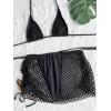 imageSOLY HUX Womens 3 Piece Swimsuits Hollow Out Halter Triangle Tie Side Bikini Sets Bathing Suit with Beach SkirtPure Black