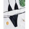 imageSOLY HUX Womens 3 Piece Swimsuits Hollow Out Halter Triangle Tie Side Bikini Sets Bathing Suit with Beach SkirtPure Black