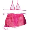 imageSOLY HUX Womens 3 Piece Swimsuits Hollow Out Halter Triangle Tie Side Bikini Sets Bathing Suit with Beach SkirtSolid Hotpink