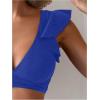 imageSOLY HUX Womens Bathing Suit V Neck Ruffle High Waisted Bikini Sets Two Piece SwimsuitSolid Royal Blue