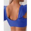 imageSOLY HUX Womens Bathing Suit V Neck Ruffle High Waisted Bikini Sets Two Piece SwimsuitSolid Royal Blue