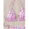 imageSOLY HUX Womens Bikini Sets Cherry Print Halter Triangle Tie Side Bathing Suits 2 Piece SwimsuitPink Cherry