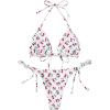 imageSOLY HUX Womens Bikini Sets Cherry Print Halter Triangle Tie Side Bathing Suits 2 Piece SwimsuitWhite Cherry