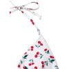 imageSOLY HUX Womens Bikini Sets Cherry Print Halter Triangle Tie Side Bathing Suits 2 Piece SwimsuitWhite Cherry