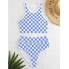 imageSOLY HUX Womens Bikini Sets Plaid High Waisted Bathing Suits Two Piece SwimsuitBlue Checkered